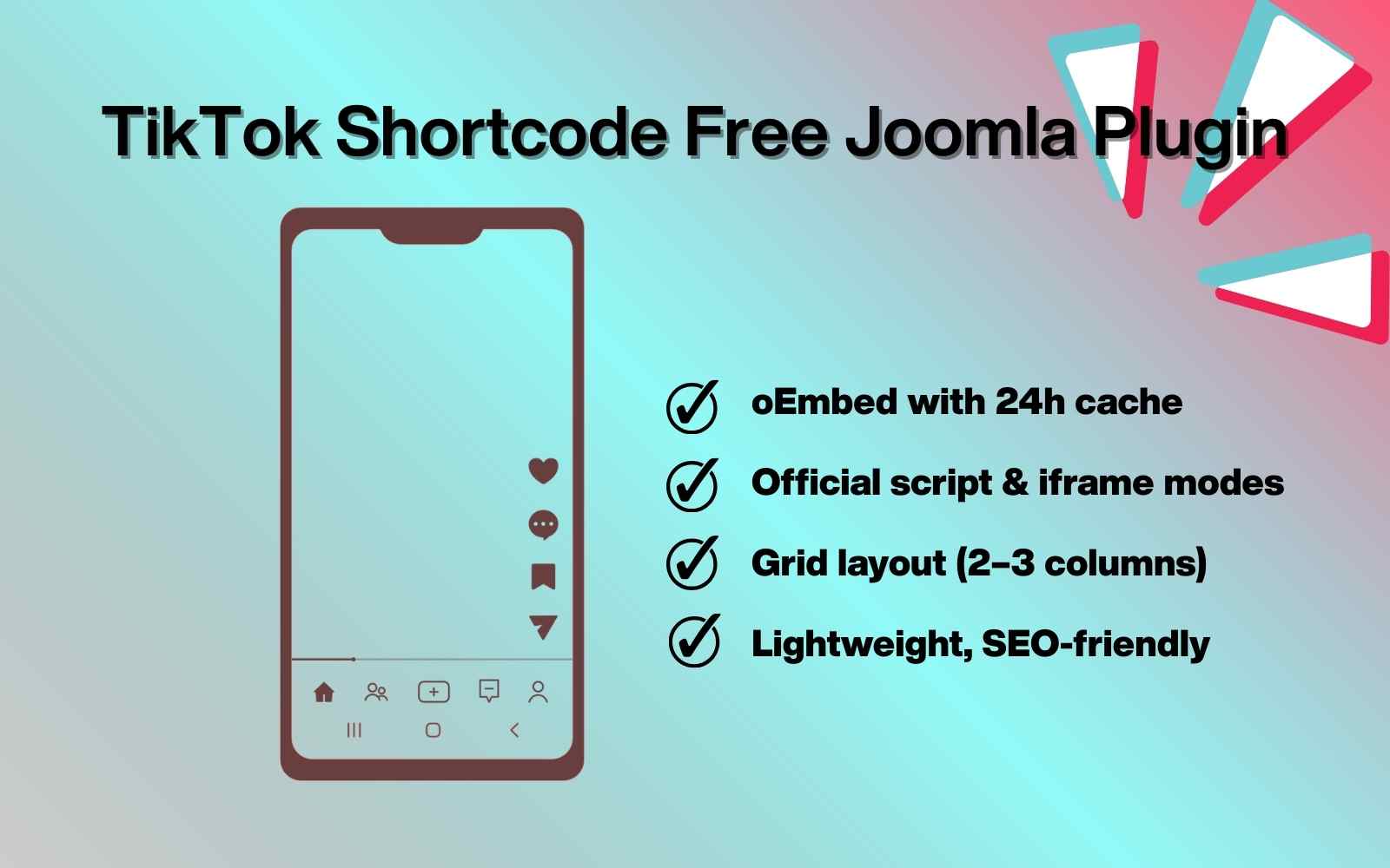 TikTok Shortcode — Free Joomla Plugin
