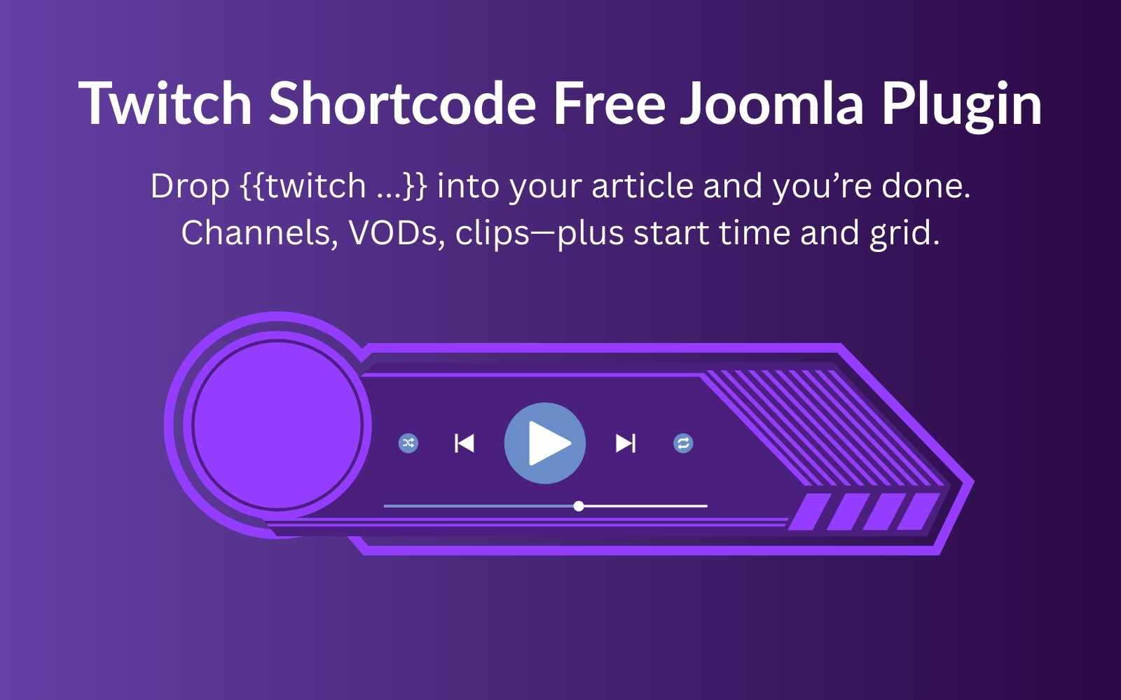 Twitch Shortcode Free Joomla Plugin